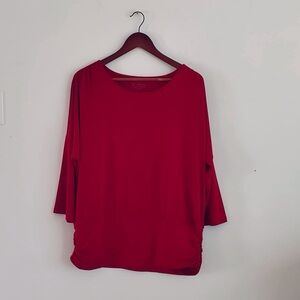 Chico's Karissa Banded Top Drop Shoulder Blouse Red Size 3/XL